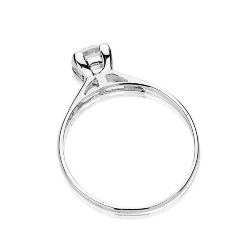 Solitario oro blanco 18k circonita 6mm. [AA2218]