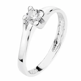 Solitario oro blanco 18k circonita 5mm. [AA2219]