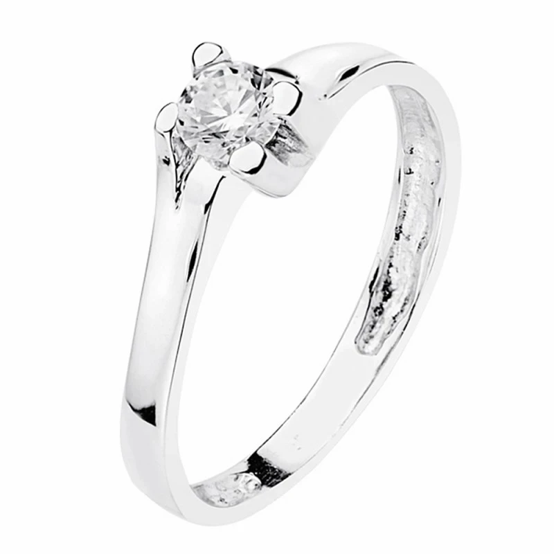 Solitario oro blanco 18k circonita 5mm. [AA2219]