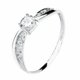Solitario oro blanco 18k circonita 4mm. [AA2226]