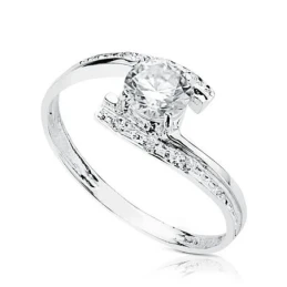 Solitario oro blanco 18k circonita 5mm. [AA2228]