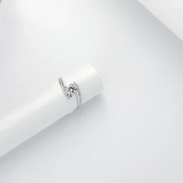 Solitario oro blanco 18k circonita 5mm. [AA2228]