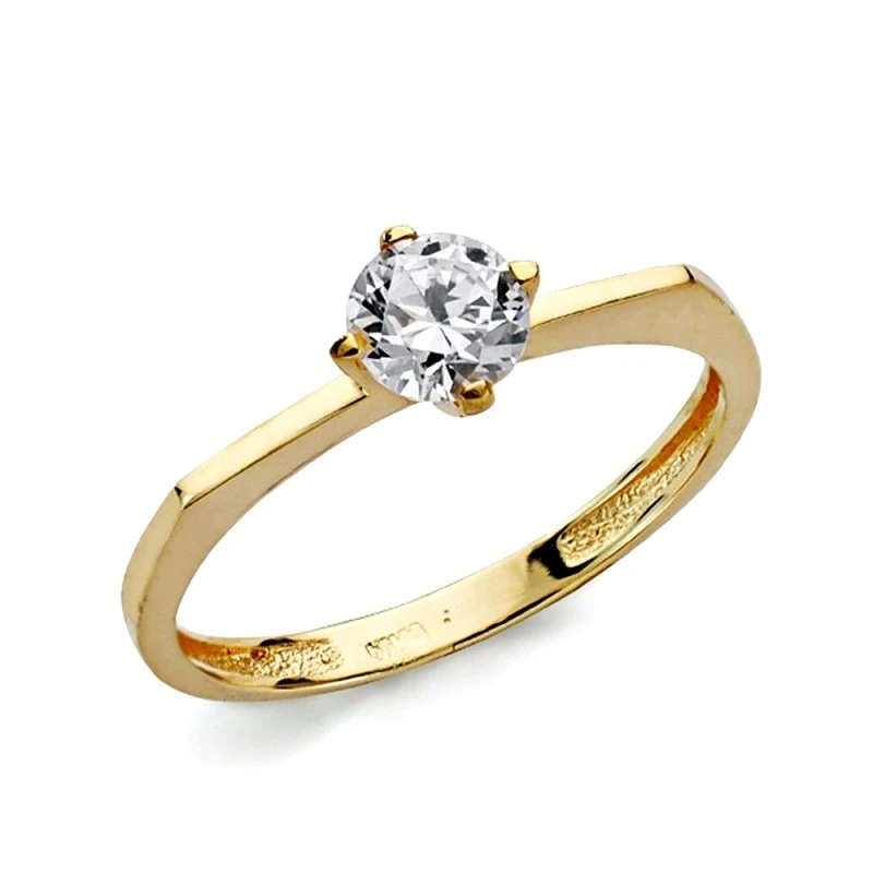 Solitario oro 18k circonita 5mm. [AA2243]
