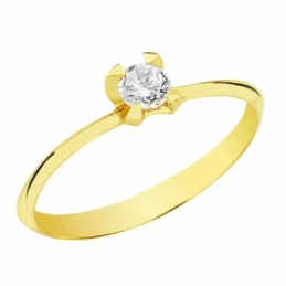 Solitario oro 18k circonita 3.5mm. [AA2254]