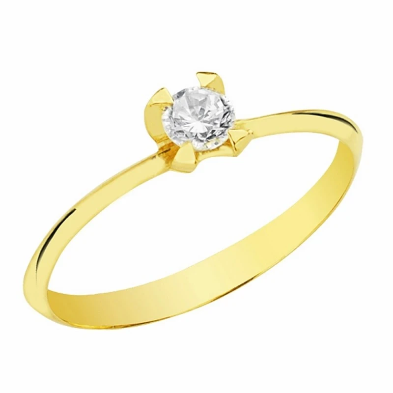 Solitario oro 18k circonita 3.5mm. [AA2254]