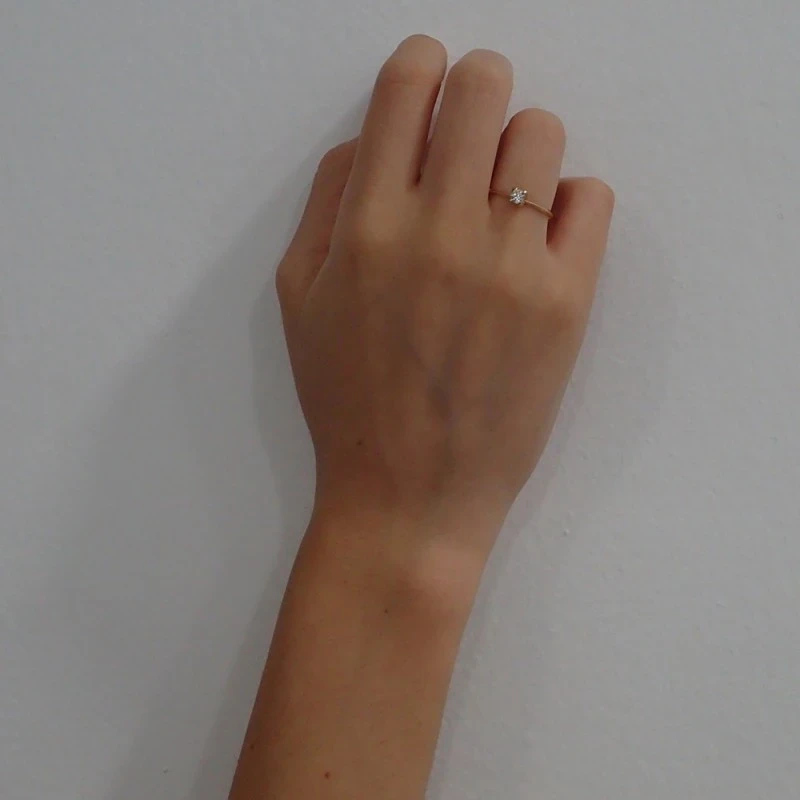 Solitario oro 18k circonita 3.5mm. [AA2254]