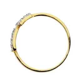 Sortija oro 18k bicolor cruz circonitas  [AA2255]