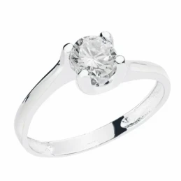 Solitario oro blanco 18k circonita 5.5mm. [AA2289]