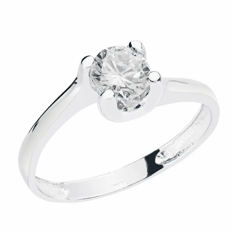 Solitario oro blanco 18k circonita 5.5mm. [AA2289]