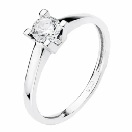 Solitario oro blanco 18k circonita 5mm. [AA2291]