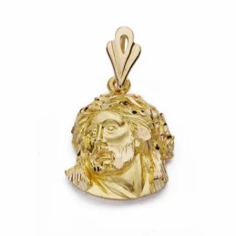 Cabeza rostro Cristo oro 18k Murillo 21mm.  [AA2312]