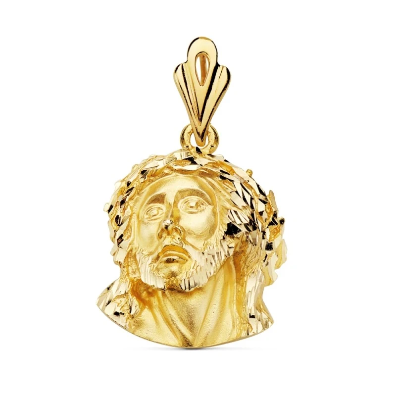 Cabeza rostro Cristo oro 18k Murillo 24mm.  [AA2313]