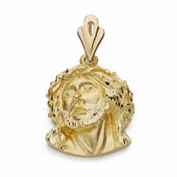 Cabeza rostro Cristo oro 18k Murillo 28mm.  [AA2314]