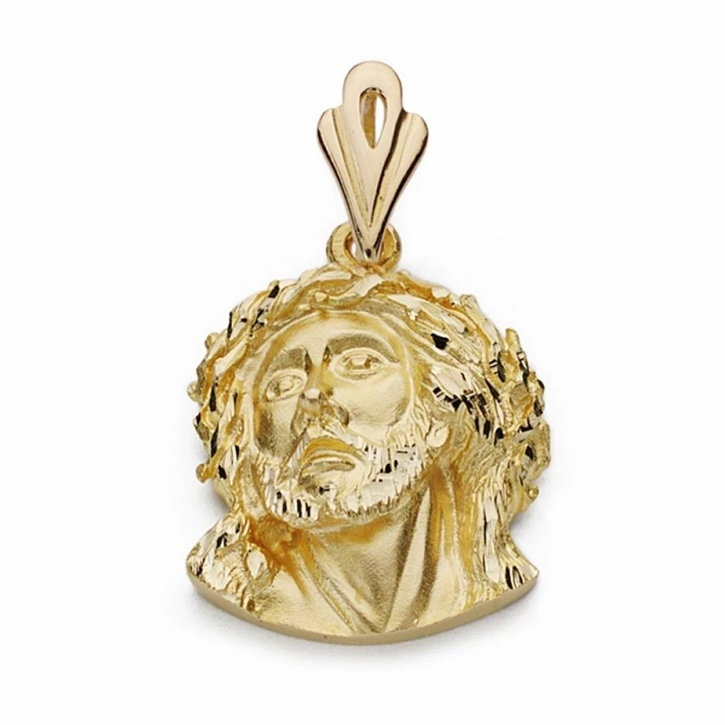 Cabeza rostro Cristo oro 18k Murillo 28mm.  [AA2314]