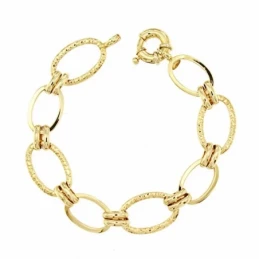 Pulsera oro 18k eslabones huecos 19cm. [AA2318]