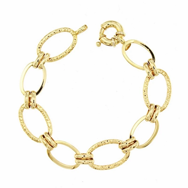 Pulsera oro 18k eslabones huecos 19cm. [AA2318]