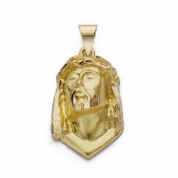 Cabeza rostro Cristo oro 18k Lágrima 28mm.  [AA2320]