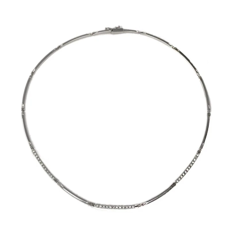 Gargantilla oro blanco 18k 43cm. [AA2400]