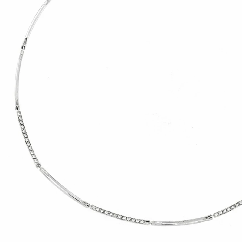 Gargantilla oro blanco 18k 43cm. [AA2400]