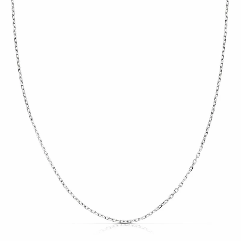 Cadena oro blanco 18k forzada 40cm. [AA2422]