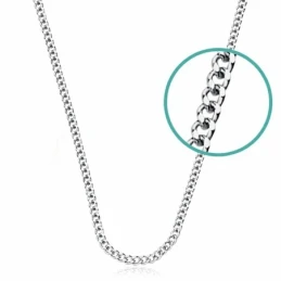 Cadena oro blanco 18k barbada 45cm. [AA2431]