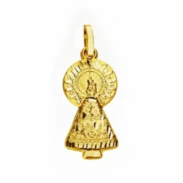 Colgante oro 18k Virgen Pilar silueta 25mm. [AA2522]