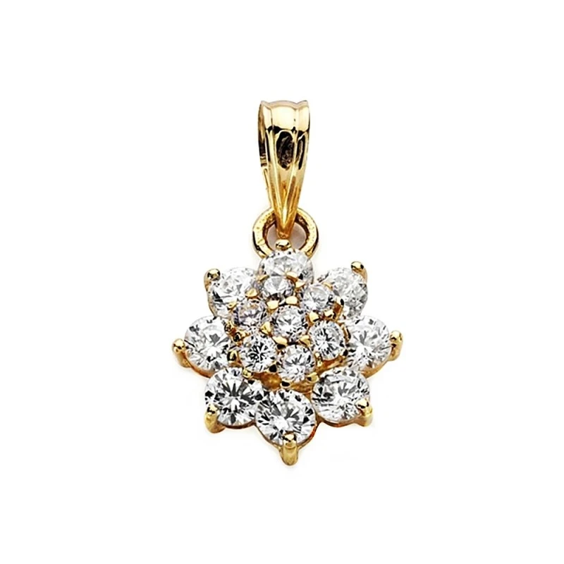 Colgante oro 18k cuajo circonitas 14mm. [AA2623]