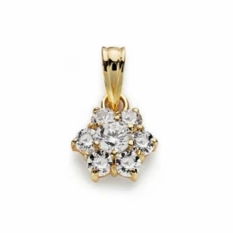 Colgante oro 18k cuajo 7 circonitas 10mm. [AA2626]