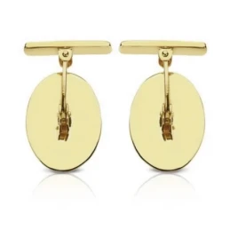 Gemelos oro 18k oval greca 18mm. mate y brillo [AA2637]