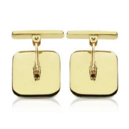 Gemelos oro 18k cuadrados 14mm. mate y brillo [AA2638]