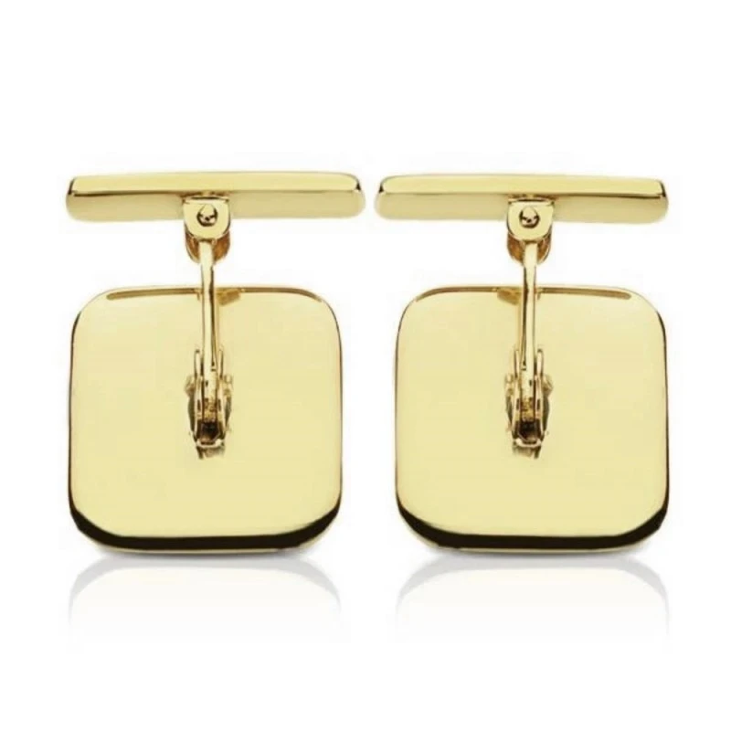 Gemelos oro 18k cuadrados 14mm. mate y brillo [AA2638]