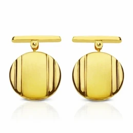 Gemelos oro 18k redondos 15mm. mate y brillo [AA2641]