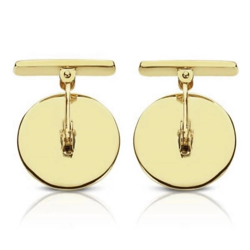 Gemelos oro 18k redondos 15mm. mate y brillo [AA2641]