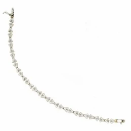 Pulsera oro 18k bicolor 19.5cm. circonitas [AA2675]