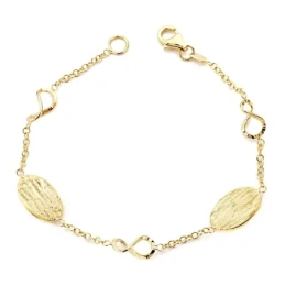 Pulsera oro 9k hueca 19.5cm. [AA2717]