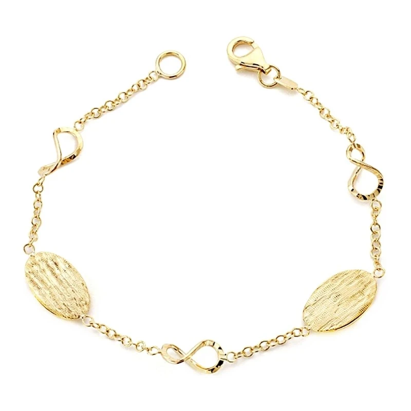 Pulsera oro 9k hueca 19.5cm. [AA2717]