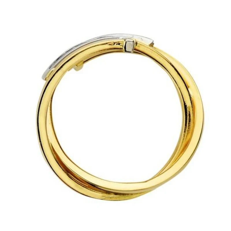 Sortija oro 18k bicolor bandas circonitas [AA2208]