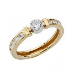Sortija oro 18k bicolor circonitas [AA2210]