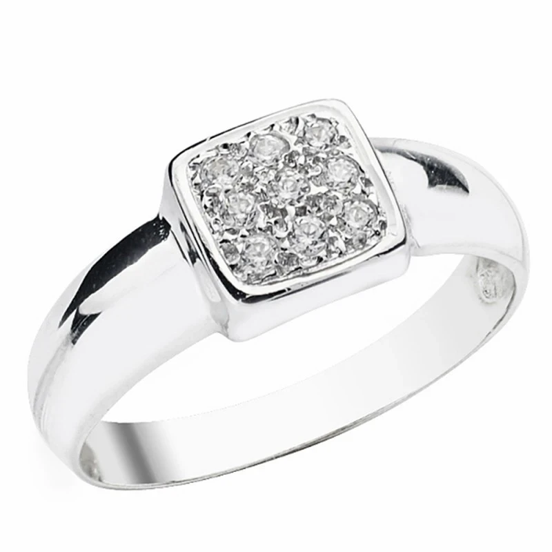 Sortija oro blanco 18k circonitas 7mm. [AA2211]