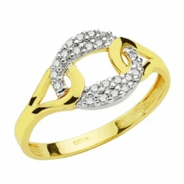Sortija oro 18k bicolor circonitas [AA2215]