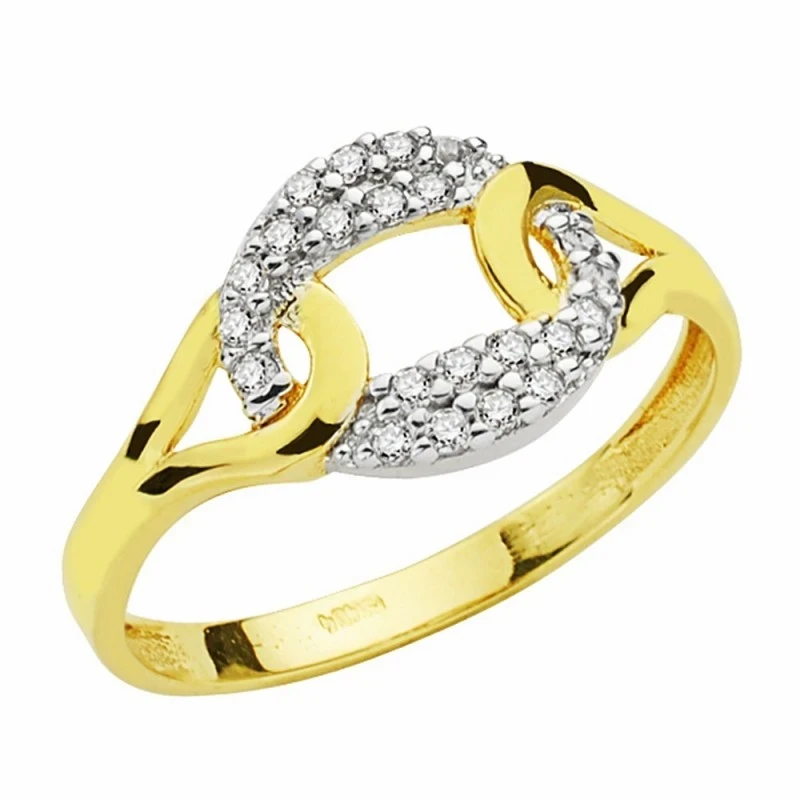 Sortija oro 18k bicolor circonitas [AA2215]