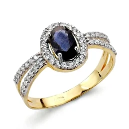 Sortija oro 18k zafiro circonitas [AA2222]