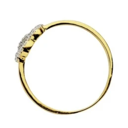 Sortija oro 18k bicolor flor circonitas [AA2229]
