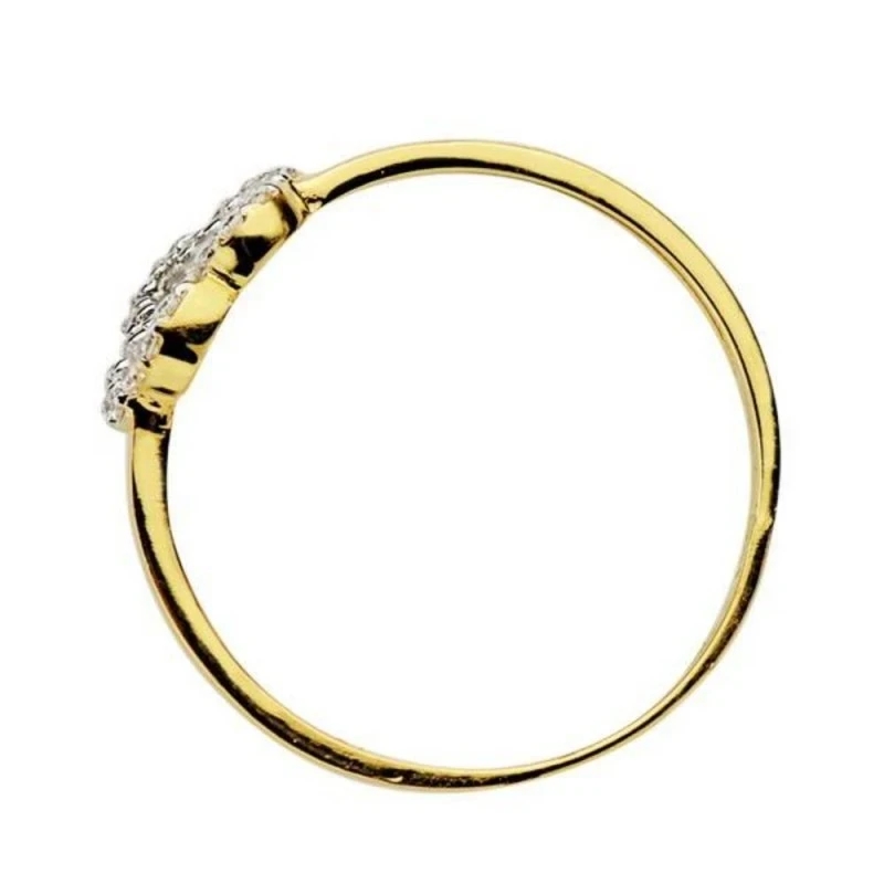 Sortija oro 18k bicolor flor circonitas [AA2229]