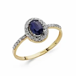 Sortija oro 18k bicolor zafiro circonitas [AA2235]