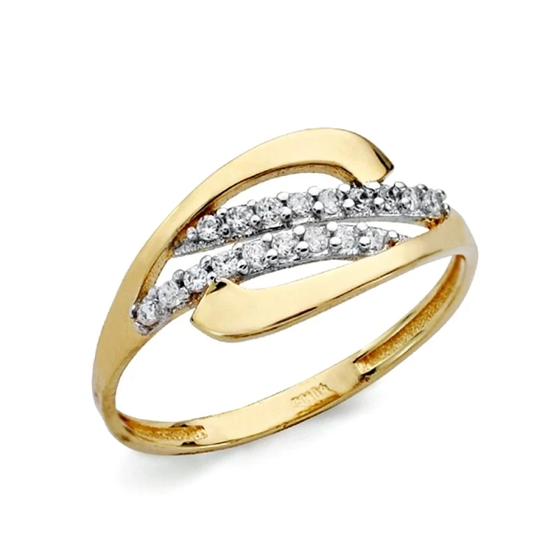 Sortija oro 18k bicolor circonitas [AA2239]