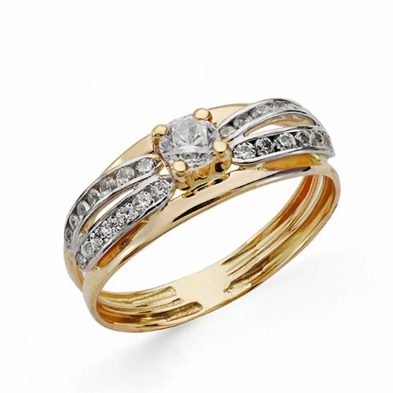 Sortija oro 18k bicolor circonitas [AA2248]