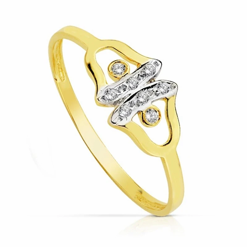 Sortija oro 18k bicolor circonitas [AA2261]