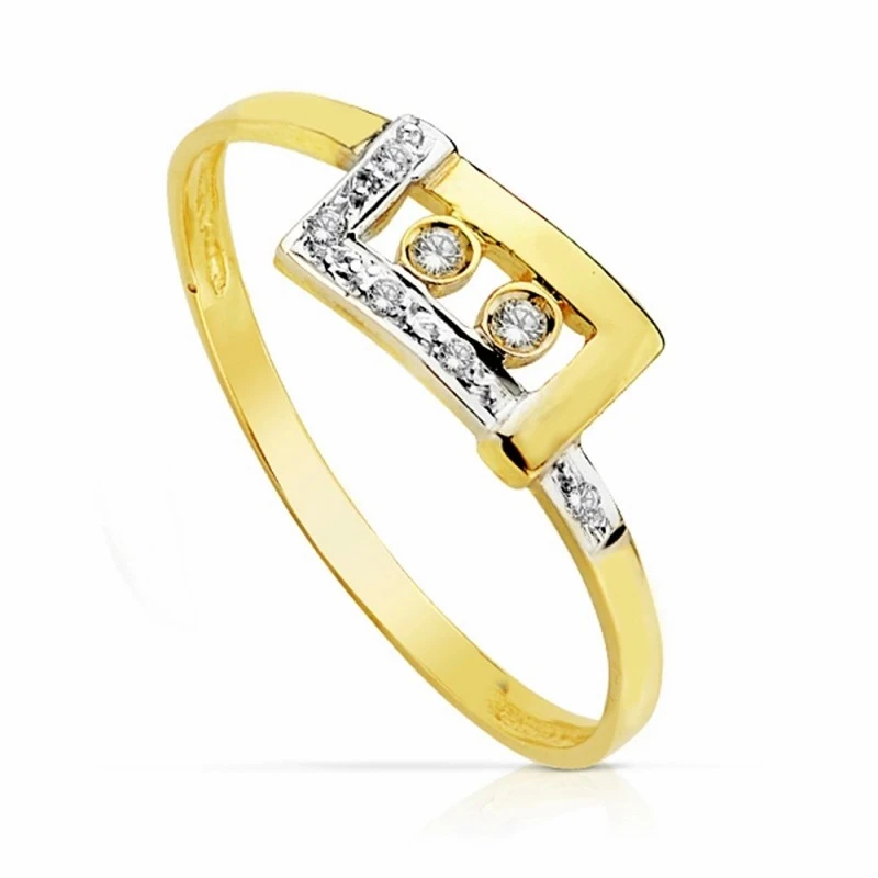 Sortija oro 18k bicolor circonitas [AA2262]