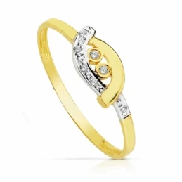 Sortija oro 18k bicolor circonitas [AA2264]
